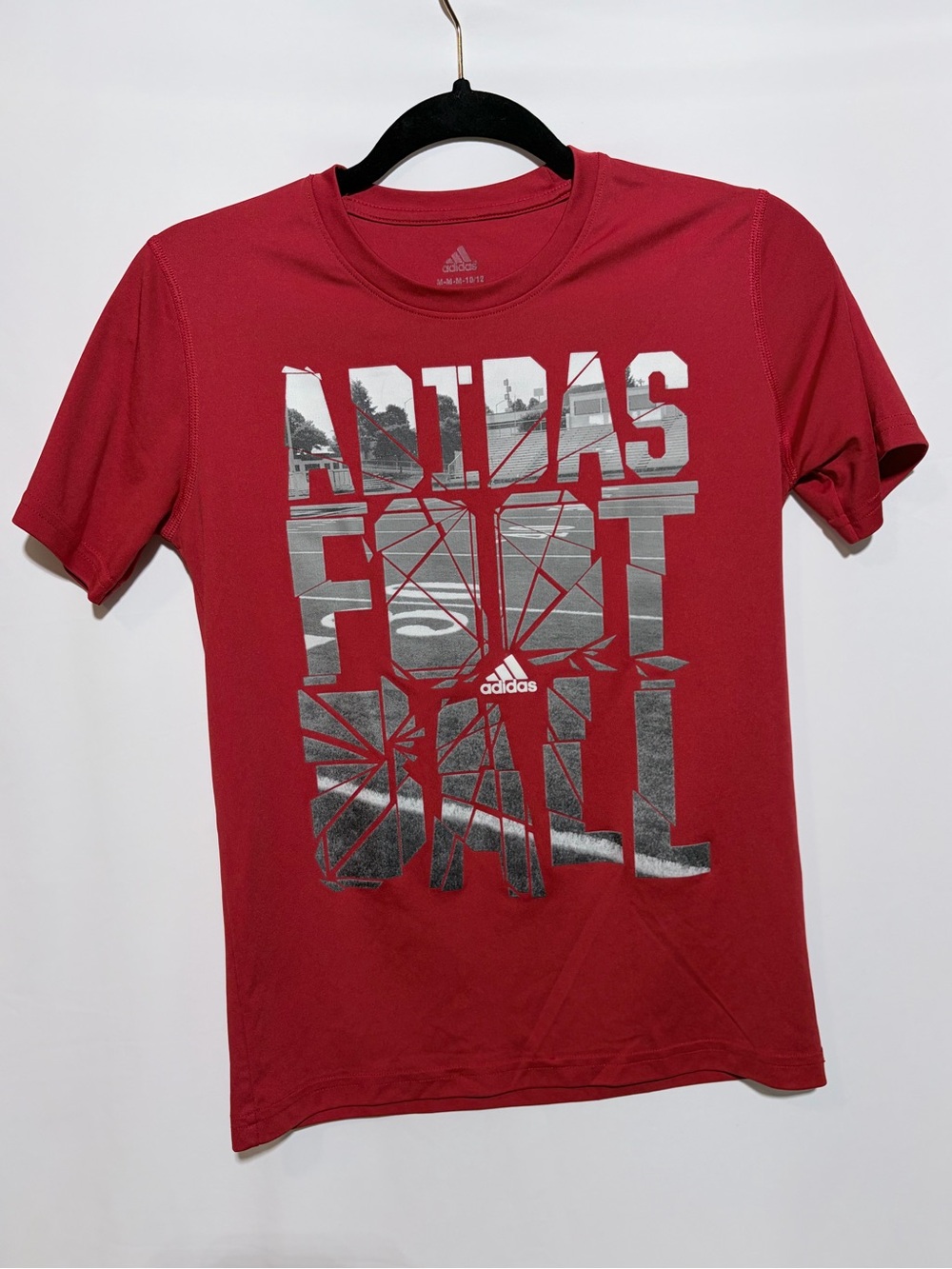 Adidas Boy's Youth Medium Red Crew Neck Short Sleeve Regular Fit Graphic T-Shirt